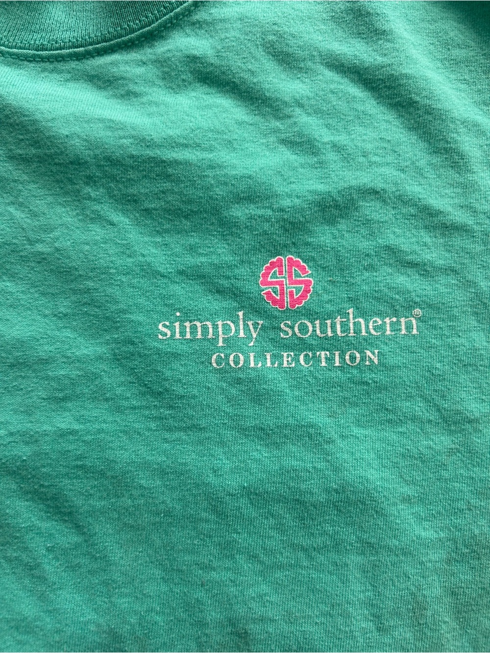 Simply Southern Teal Logo Tee with Pink Accent - Picture 3 of 4